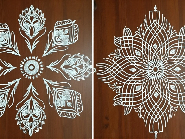 Rice Flour Rangoli Shines on Navratri’s Second Day Honoring Maa Brahmcharini